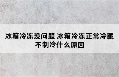 冰箱冷冻没问题 冰箱冷冻正常冷藏不制冷什么原因